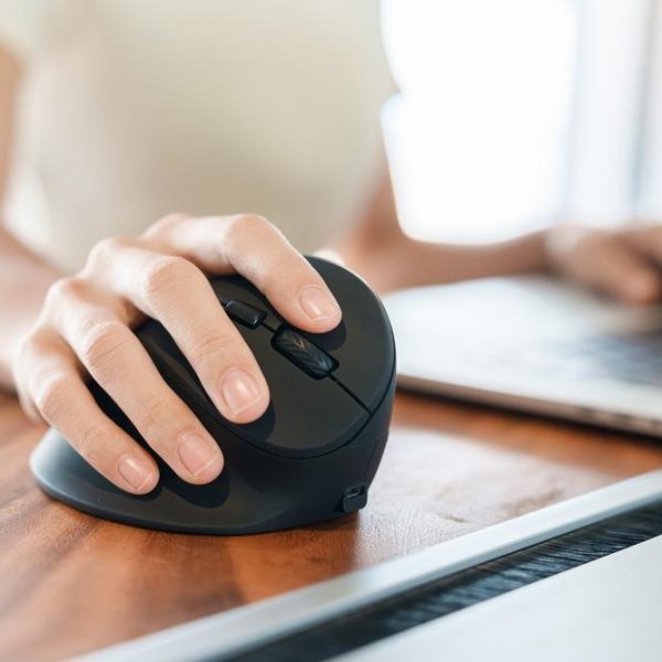 Woman,Hand,Using,Computer,Ergonomic,Mouse,,Prevention,Wrist,Pain,Because